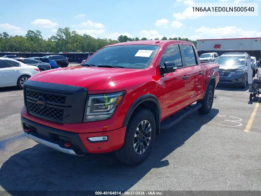 2020 Nissan Titan Pro-4X 4X4 VIN: 1N6AA1ED0LN500540 Lot: 40164814