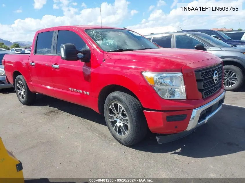 2020 Nissan Titan Sv 4X2 VIN: 1N6AA1EF1LN503755 Lot: 40401230