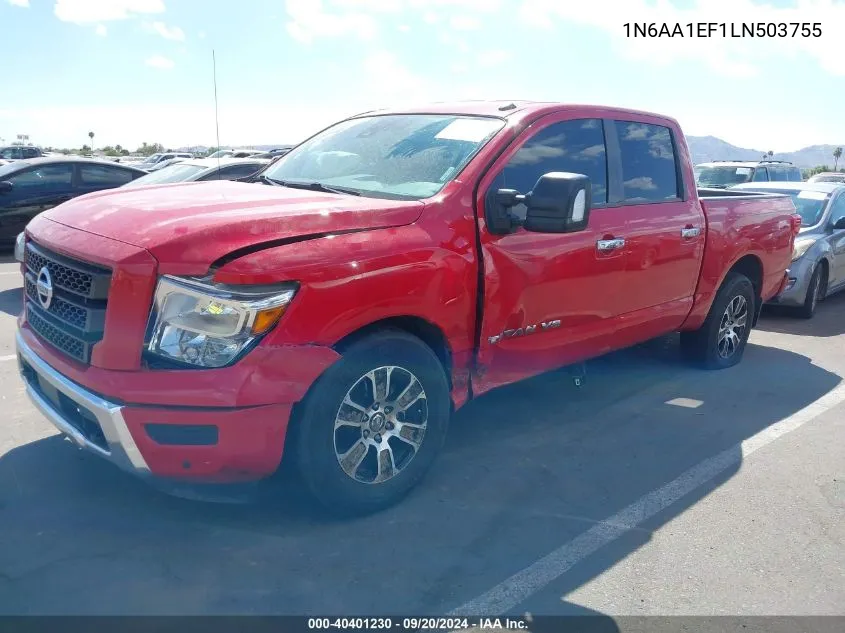 2020 Nissan Titan Sv 4X2 VIN: 1N6AA1EF1LN503755 Lot: 40401230