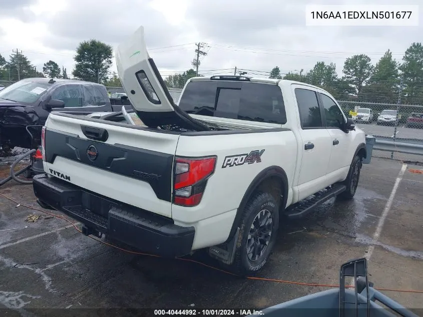 2020 Nissan Titan Pro-4X 4X4 VIN: 1N6AA1EDXLN501677 Lot: 40444992