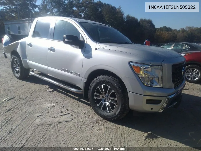 2020 Nissan Titan Sv 4X2 VIN: 1N6AA1EF2LN505322 Lot: 40718607