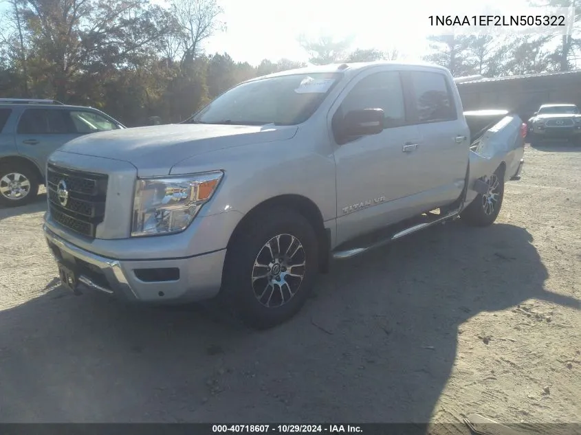 2020 Nissan Titan Sv 4X2 VIN: 1N6AA1EF2LN505322 Lot: 40718607