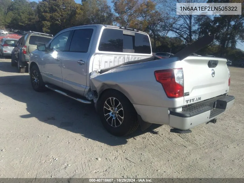 2020 Nissan Titan Sv 4X2 VIN: 1N6AA1EF2LN505322 Lot: 40718607