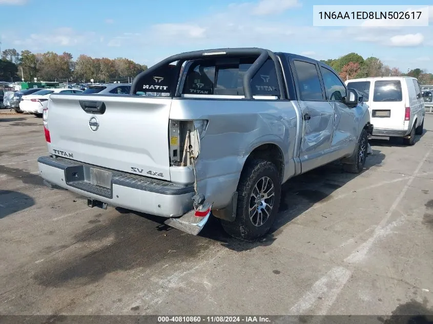 2020 Nissan Titan Sv 4X4 VIN: 1N6AA1ED8LN502617 Lot: 40810860