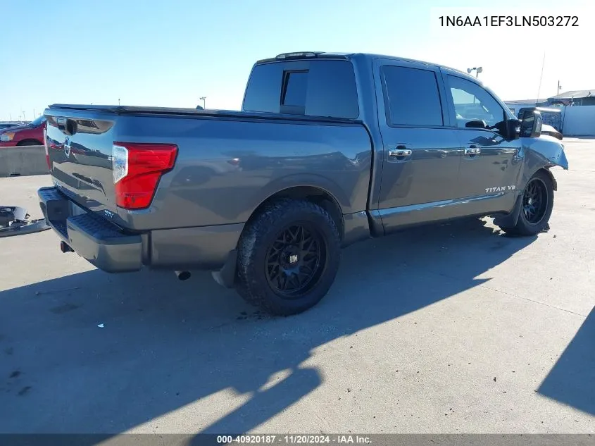 2020 Nissan Titan Sv 4X2 VIN: 1N6AA1EF3LN503272 Lot: 40920187