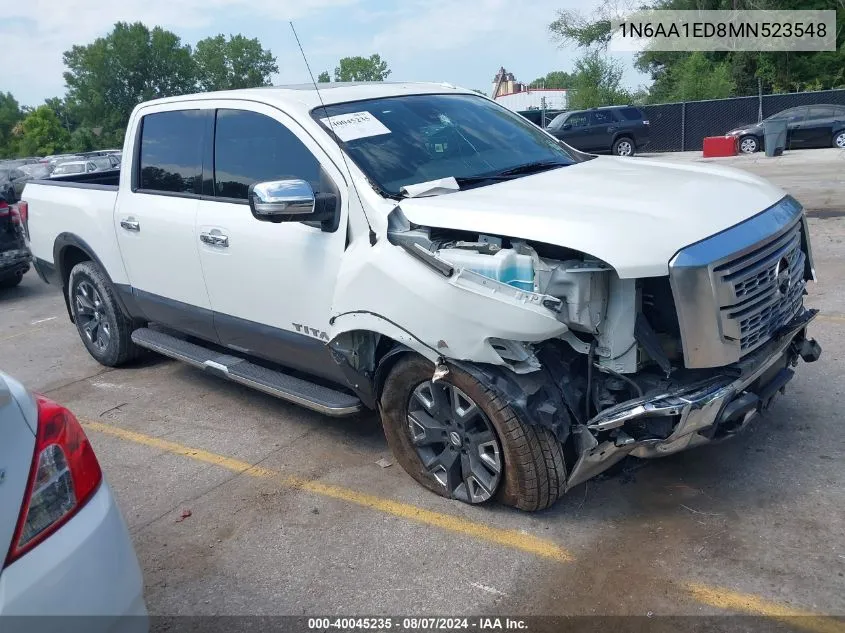 2021 Nissan Titan Platinum Reserve 4X4 VIN: 1N6AA1ED8MN523548 Lot: 40045235