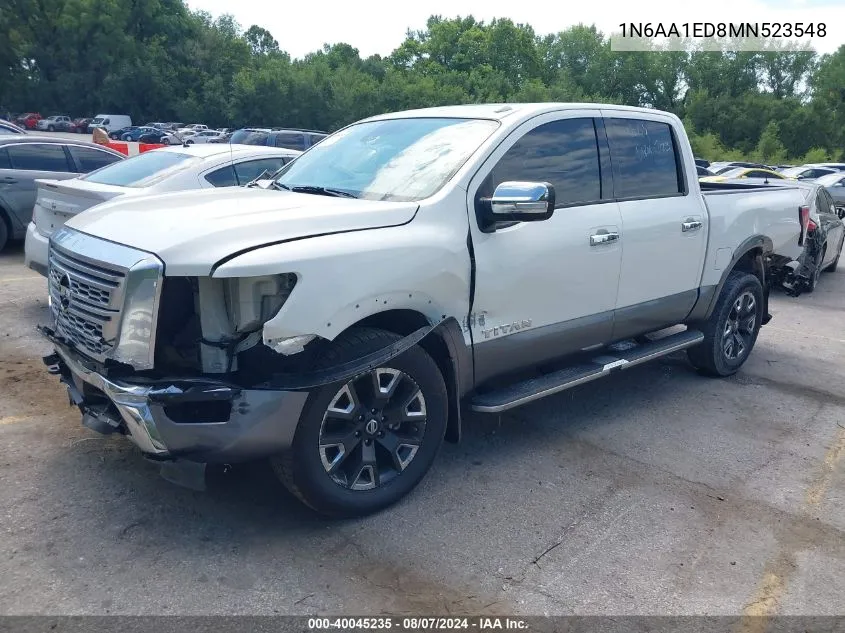 2021 Nissan Titan Platinum Reserve 4X4 VIN: 1N6AA1ED8MN523548 Lot: 40045235