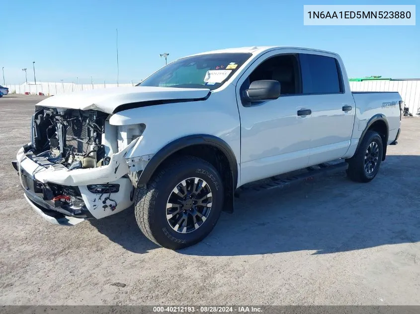 2021 Nissan Titan Pro-4X 4X4 VIN: 1N6AA1ED5MN523880 Lot: 40212193