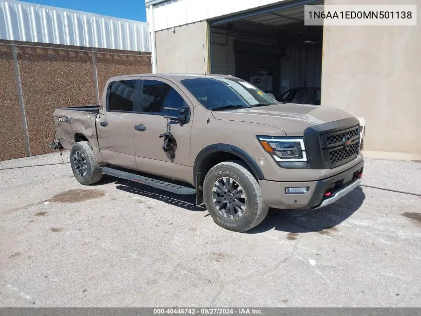 2021 Nissan Titan Pro-4X 4X4 VIN: 1N6AA1ED0MN501138 Lot: 40446742