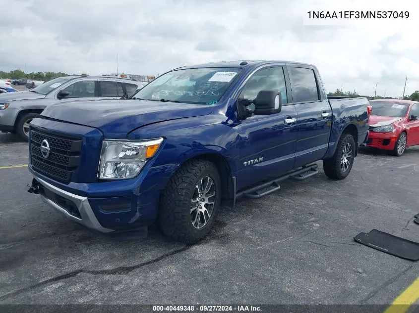 1N6AA1EF3MN537049 2021 Nissan Titan Sv 4X2