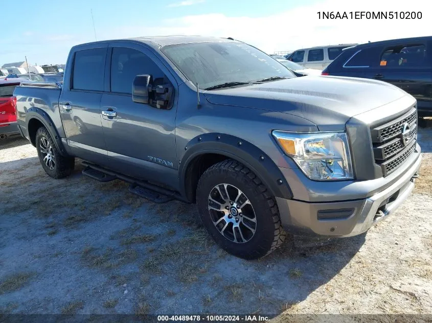 2021 Nissan Titan Sv/Sl/Platinum Reserve VIN: 1N6AA1EF0MN510200 Lot: 40489478