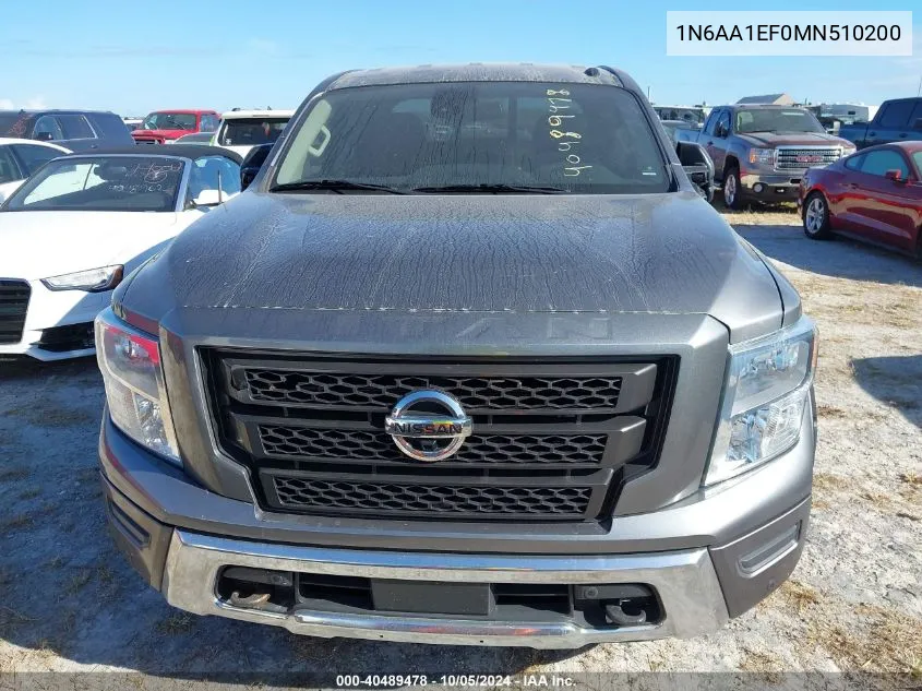 2021 Nissan Titan Sv/Sl/Platinum Reserve VIN: 1N6AA1EF0MN510200 Lot: 40489478