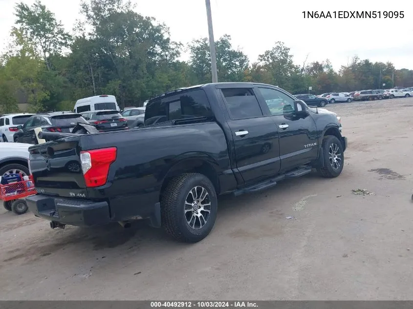 2021 Nissan Titan Sv 4X4 VIN: 1N6AA1EDXMN519095 Lot: 40492912