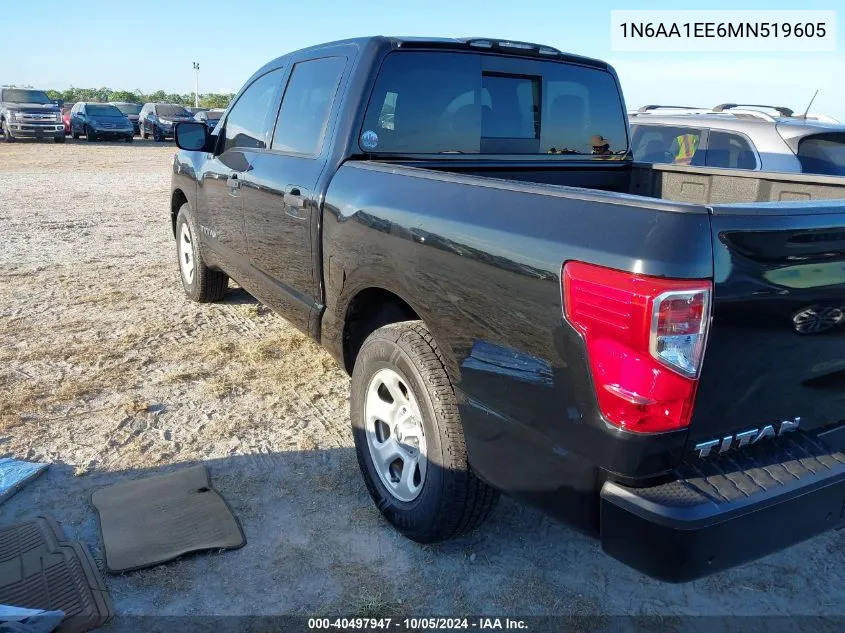 2021 Nissan Titan S VIN: 1N6AA1EE6MN519605 Lot: 40497947