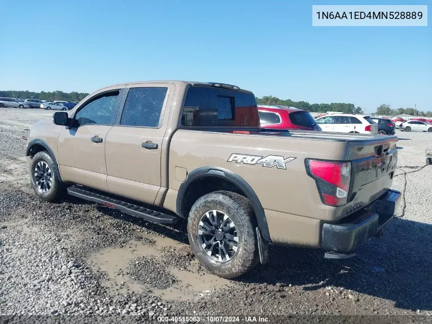 2021 Nissan Titan Pro-4X 4X4 VIN: 1N6AA1ED4MN528889 Lot: 40515063