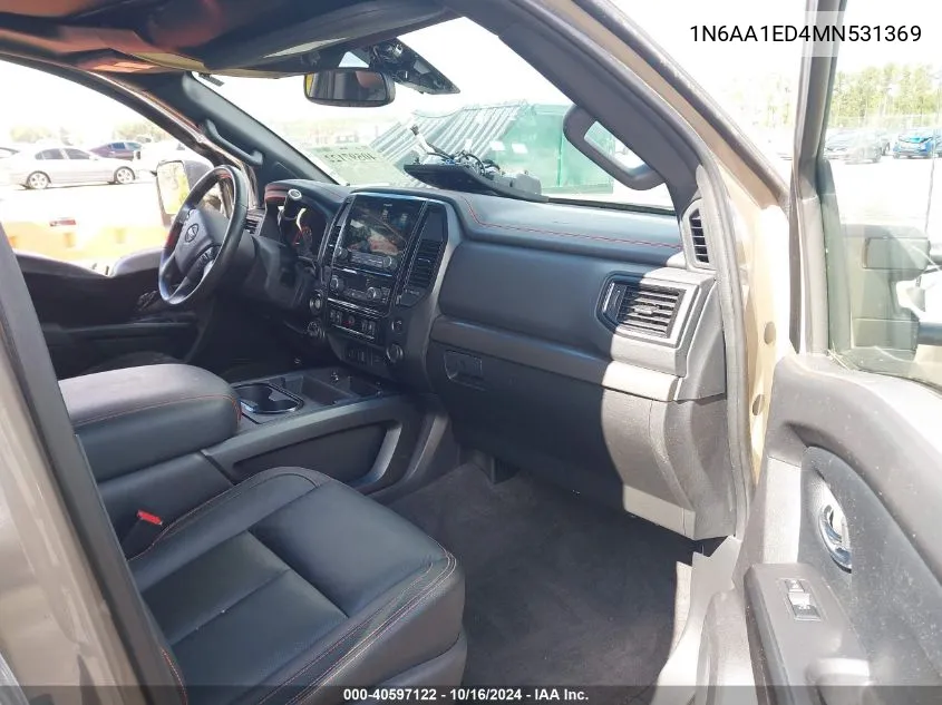 2021 Nissan Titan Pro-4X 4X4 VIN: 1N6AA1ED4MN531369 Lot: 40597122