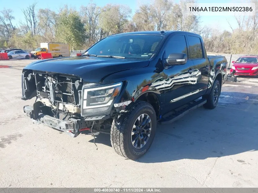 2021 Nissan Titan Pro-4X 4X4 VIN: 1N6AA1ED2MN502386 Lot: 40830740