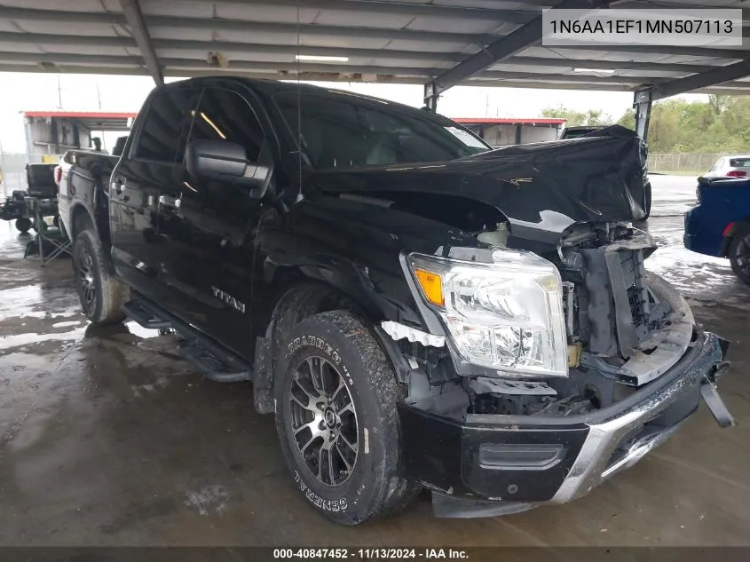 2021 Nissan Titan Sv 4X2 VIN: 1N6AA1EF1MN507113 Lot: 40847452