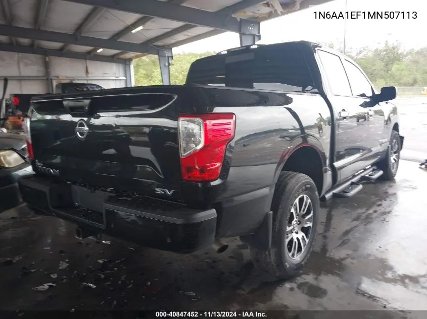 2021 Nissan Titan Sv 4X2 VIN: 1N6AA1EF1MN507113 Lot: 40847452