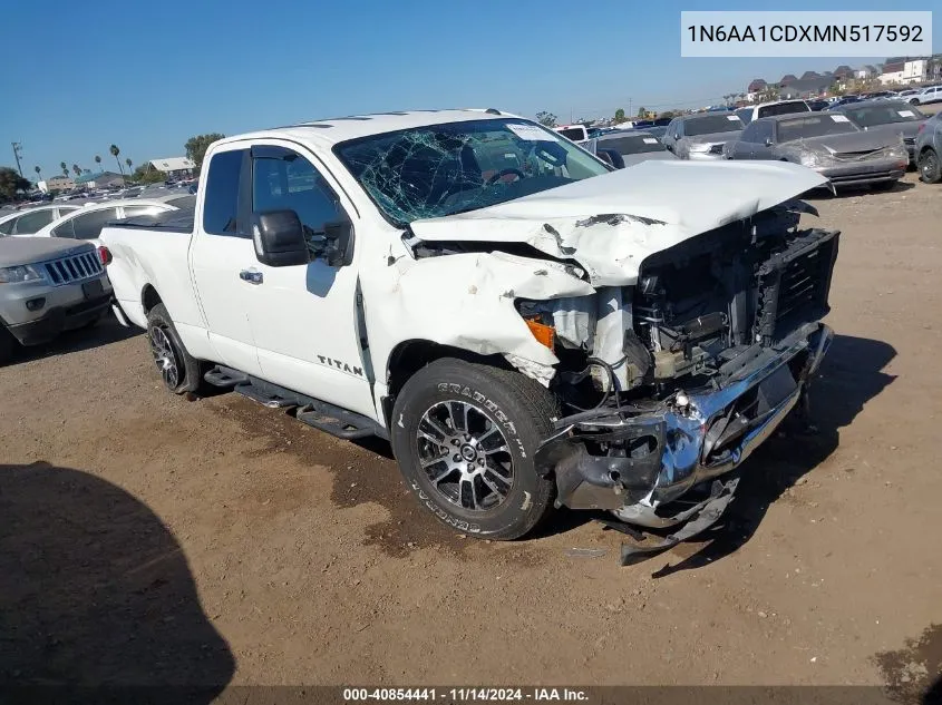 2021 Nissan Titan Sv 4X4 VIN: 1N6AA1CDXMN517592 Lot: 40854441