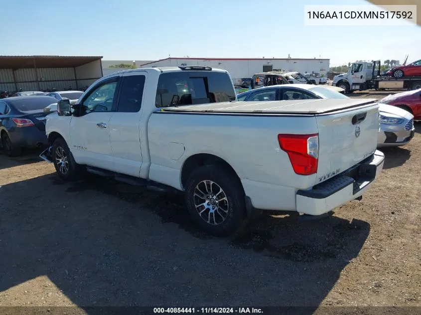 2021 Nissan Titan Sv 4X4 VIN: 1N6AA1CDXMN517592 Lot: 40854441