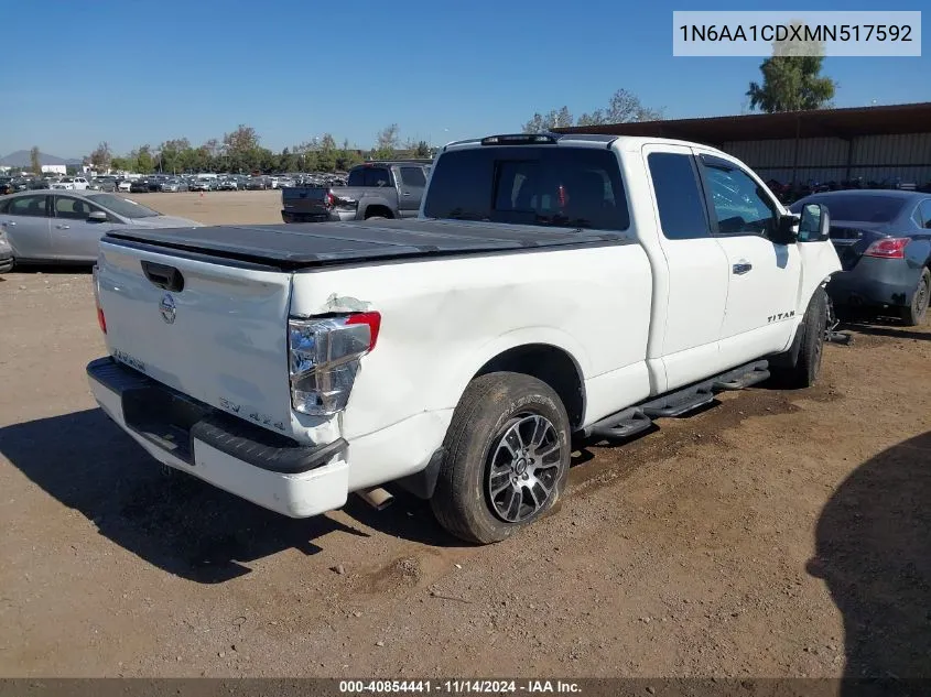 2021 Nissan Titan Sv 4X4 VIN: 1N6AA1CDXMN517592 Lot: 40854441