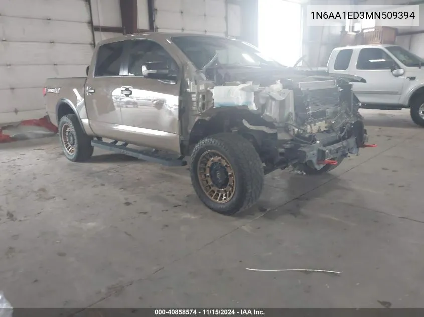 2021 Nissan Titan Pro-4X 4X4 VIN: 1N6AA1ED3MN509394 Lot: 40858574