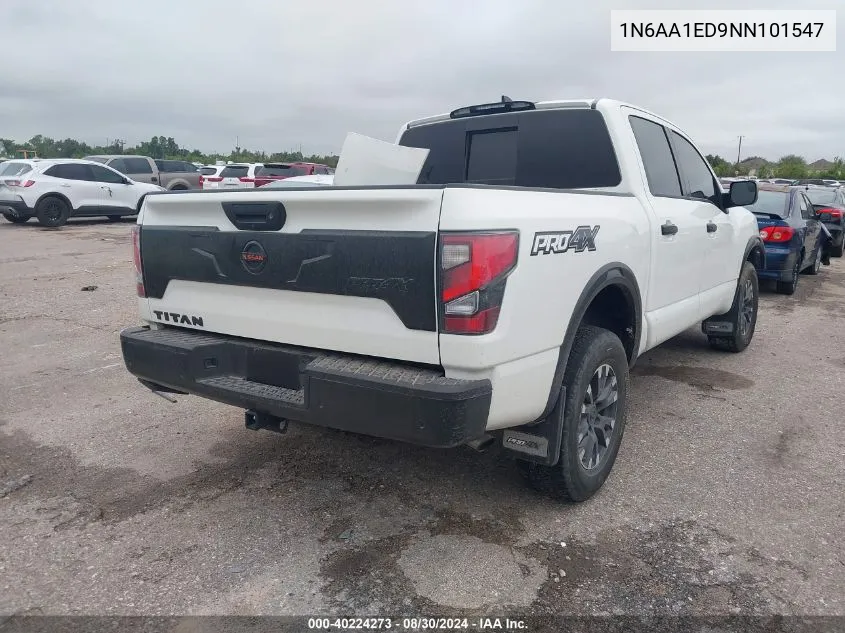 2022 Nissan Titan Pro-4X 4X4 VIN: 1N6AA1ED9NN101547 Lot: 40224273