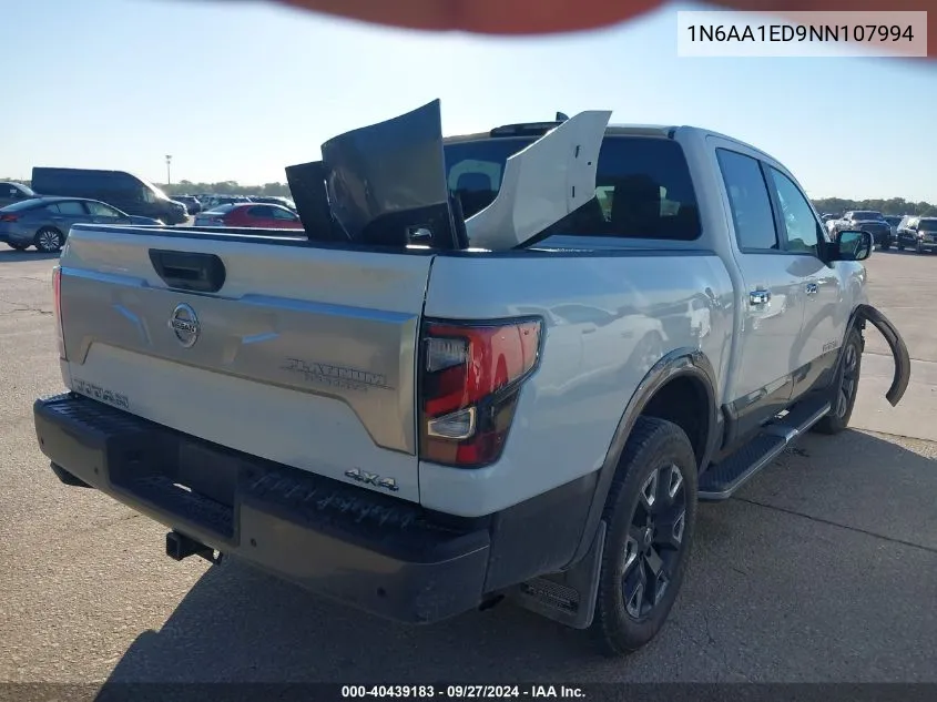 1N6AA1ED9NN107994 2022 Nissan Titan Platinum Reserve 4X4