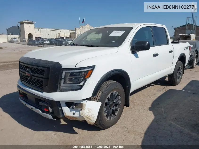 2022 Nissan Titan Sv/Sl/Pro-4X/Platinum Reserve VIN: 1N6AA1ED0NN102277 Lot: 40563555