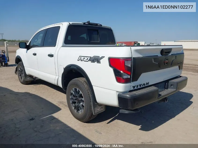 2022 Nissan Titan Sv/Sl/Pro-4X/Platinum Reserve VIN: 1N6AA1ED0NN102277 Lot: 40563555