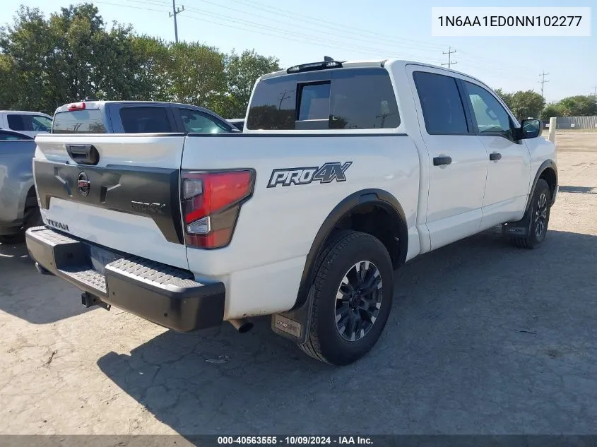 2022 Nissan Titan Sv/Sl/Pro-4X/Platinum Reserve VIN: 1N6AA1ED0NN102277 Lot: 40563555