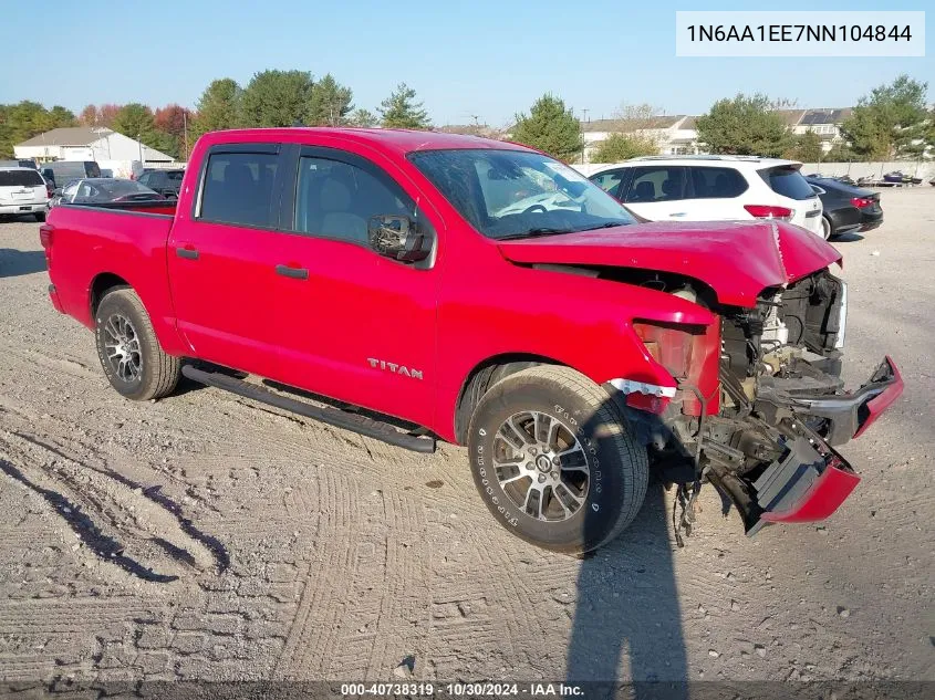 2022 Nissan Titan Sv 4X2 VIN: 1N6AA1EE7NN104844 Lot: 40738319