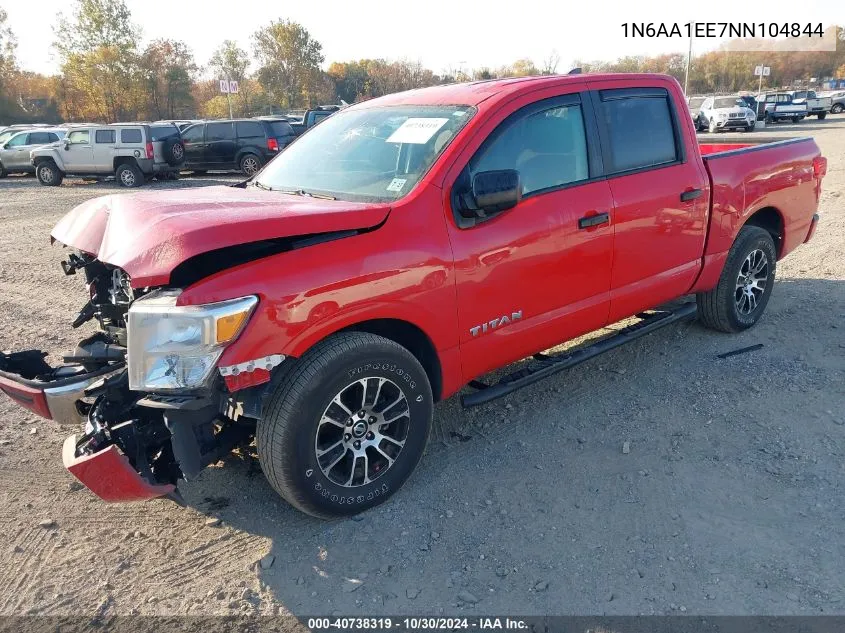 2022 Nissan Titan Sv 4X2 VIN: 1N6AA1EE7NN104844 Lot: 40738319