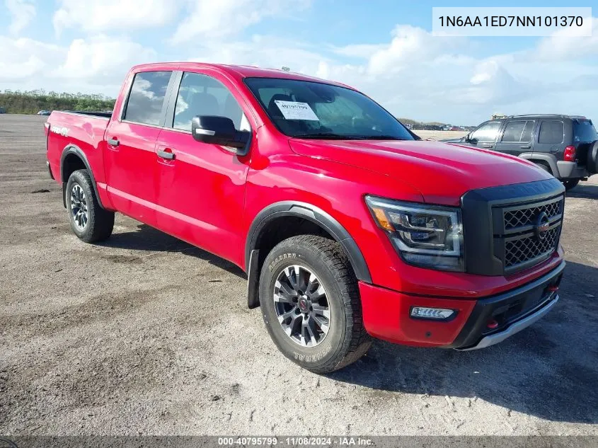 2022 Nissan Titan Pro-4X 4X4 VIN: 1N6AA1ED7NN101370 Lot: 40795799