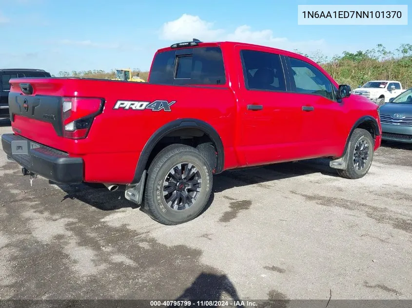 2022 Nissan Titan Pro-4X 4X4 VIN: 1N6AA1ED7NN101370 Lot: 40795799