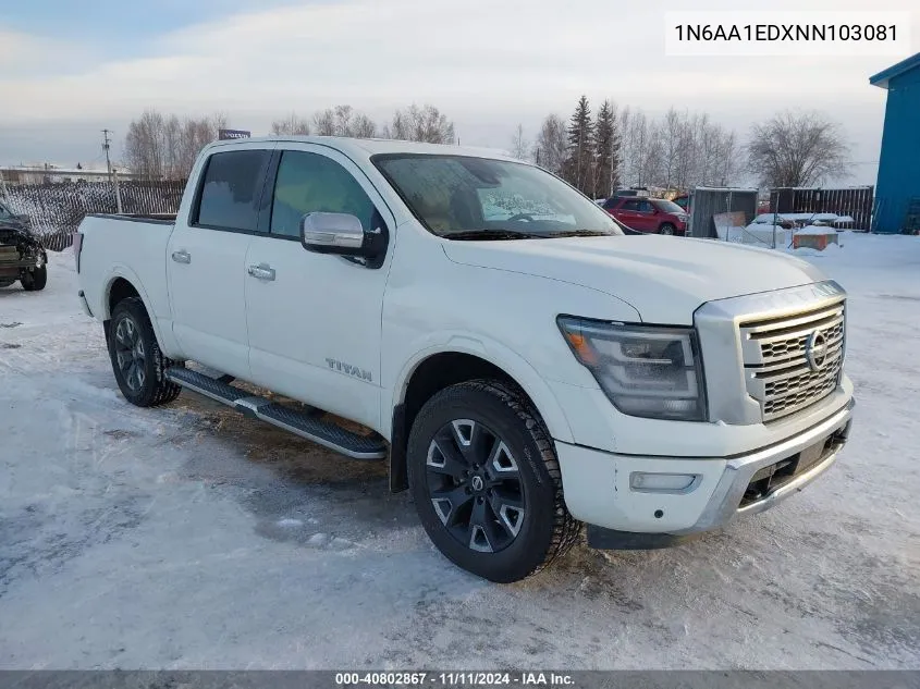 2022 Nissan Titan Platinum Reserve 4X4 VIN: 1N6AA1EDXNN103081 Lot: 40802867