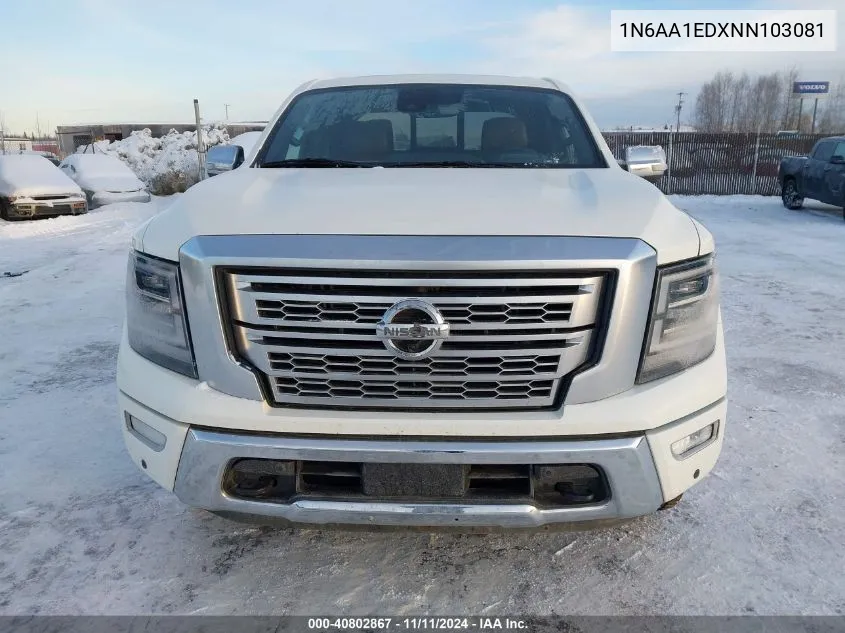 2022 Nissan Titan Platinum Reserve 4X4 VIN: 1N6AA1EDXNN103081 Lot: 40802867