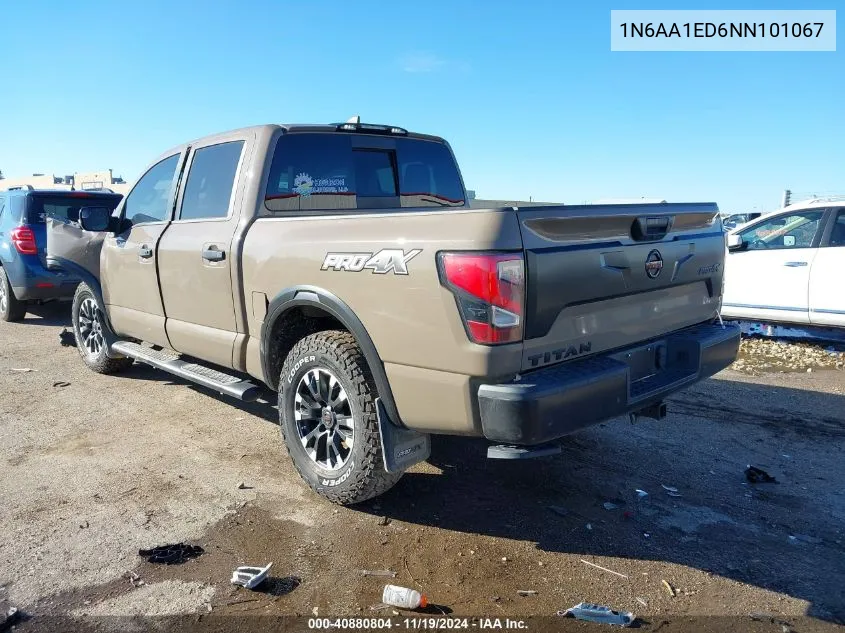 2022 Nissan Titan Pro-4X 4X4 VIN: 1N6AA1ED6NN101067 Lot: 40880804