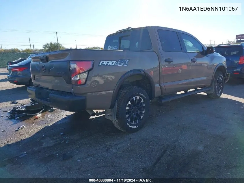 2022 Nissan Titan Pro-4X 4X4 VIN: 1N6AA1ED6NN101067 Lot: 40880804