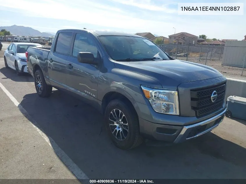 2022 Nissan Titan Sv 4X2 VIN: 1N6AA1EE4NN102887 Lot: 40909836