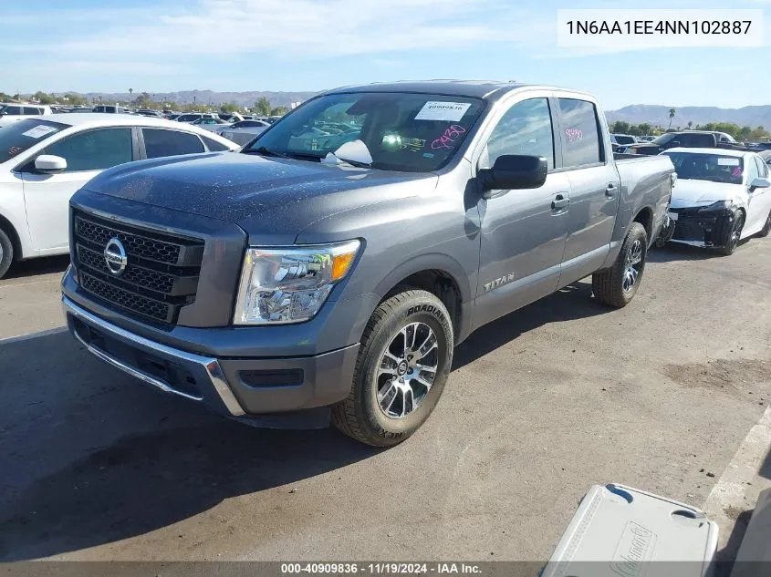 2022 Nissan Titan Sv 4X2 VIN: 1N6AA1EE4NN102887 Lot: 40909836