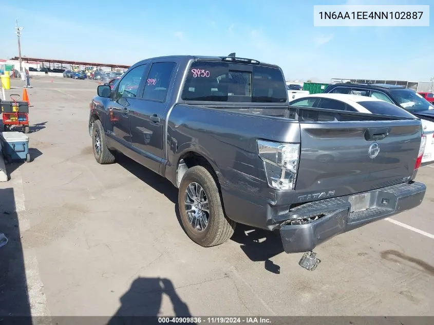 2022 Nissan Titan Sv 4X2 VIN: 1N6AA1EE4NN102887 Lot: 40909836