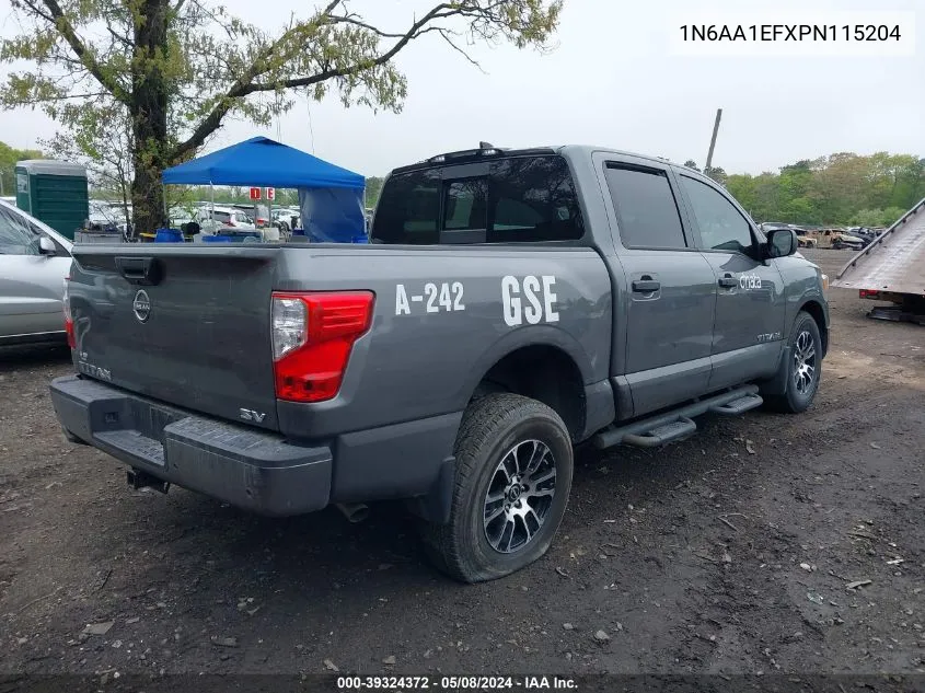 2023 Nissan Titan Sv 4X2 VIN: 1N6AA1EFXPN115204 Lot: 39324372