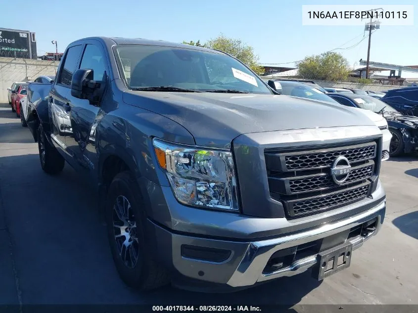 2023 Nissan Titan Sv 4X2 VIN: 1N6AA1EF8PN110115 Lot: 40178344