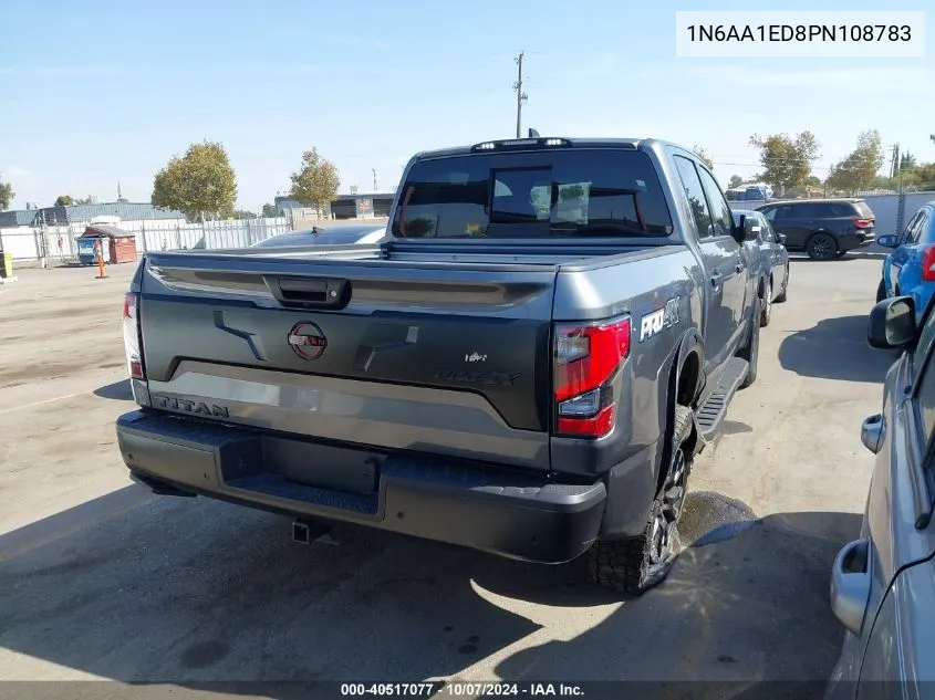 2023 Nissan Titan Pro-4X 4X4 VIN: 1N6AA1ED8PN108783 Lot: 40517077