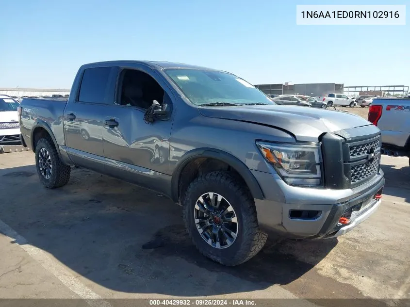 2024 Nissan Titan Pro-4X 4X4 VIN: 1N6AA1ED0RN102916 Lot: 40429932