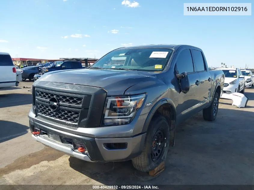 2024 Nissan Titan Pro-4X 4X4 VIN: 1N6AA1ED0RN102916 Lot: 40429932