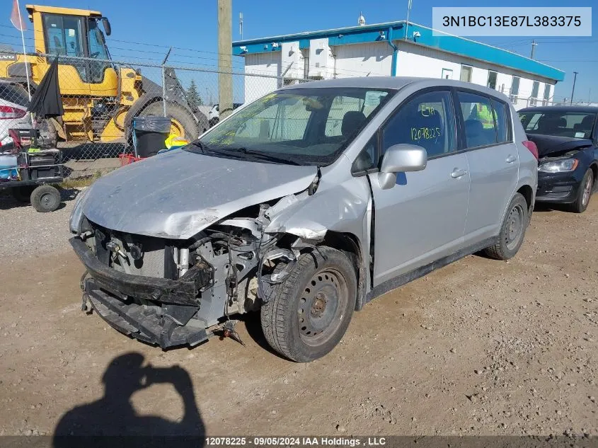 2007 Nissan Versa S/Sl VIN: 3N1BC13E87L383375 Lot: 12078225