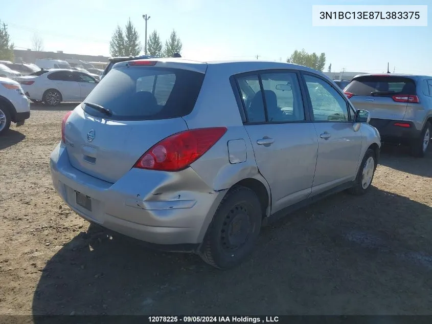 2007 Nissan Versa S/Sl VIN: 3N1BC13E87L383375 Lot: 12078225